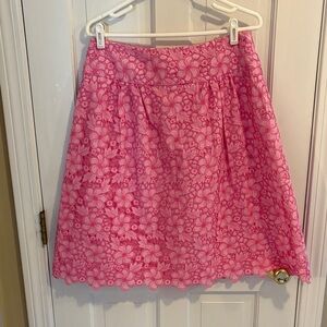 Lilly Pulitzer size 8 Elegant eyelet a Line Skirt in Pink excellent